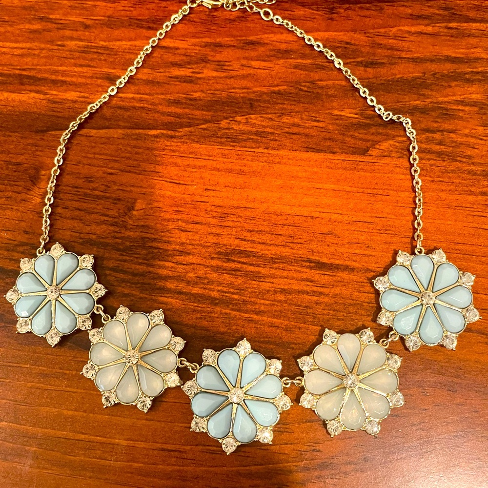 Statement necklace- blue and gold
